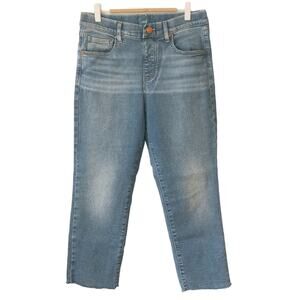 JAG Womens 8 Valentina Straight Crop Raw Hem Pull On Stretchy Jeans Summer Comfy